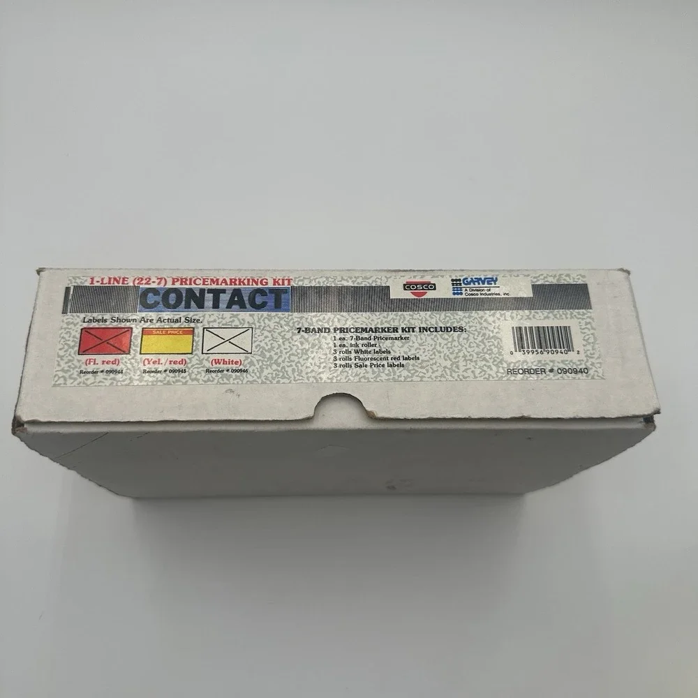 Garvey Contact 22-7 Pricemarking Kit Label Gun w/ Labels Ink Rollers Box Tested